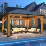 Outdoor Spruce Wood Gazebo with Galvanized Steel Hardtop COVERONICS Size: 9.35 FT. H x 13 FT. W x 11 FT. D - Image 11