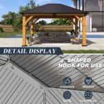 Outdoor Spruce Wood Gazebo with Galvanized Steel Hardtop COVERONICS Size: 9.35 FT. H x 13 FT. W x 11 FT. D - Image 8