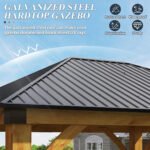 Outdoor Spruce Wood Gazebo with Galvanized Steel Hardtop COVERONICS Size: 9.35 FT. H x 13 FT. W x 11 FT. D - Image 7