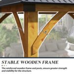 Outdoor Spruce Wood Gazebo with Galvanized Steel Hardtop COVERONICS Size: 9.35 FT. H x 13 FT. W x 11 FT. D - Image 5