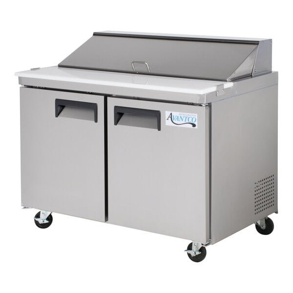 2610276 Avantco APT-48-HC 47" 2 Door Refrigerated Sandwich Prep Table - Image 1