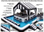 Large Size Inflatable Pool Bar Party Pool with Sofa & Seats Floating Pub - Image 7