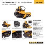 Cub Cadet Ultima ZT1 54″ 24HP Kohler Zero Turn Mowers - Image 4