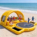 Summer Floating Water Park Inflatable Water Amusement Combo Platform Sofa Dock Tent Built-in Trampolines Custom PVC Material