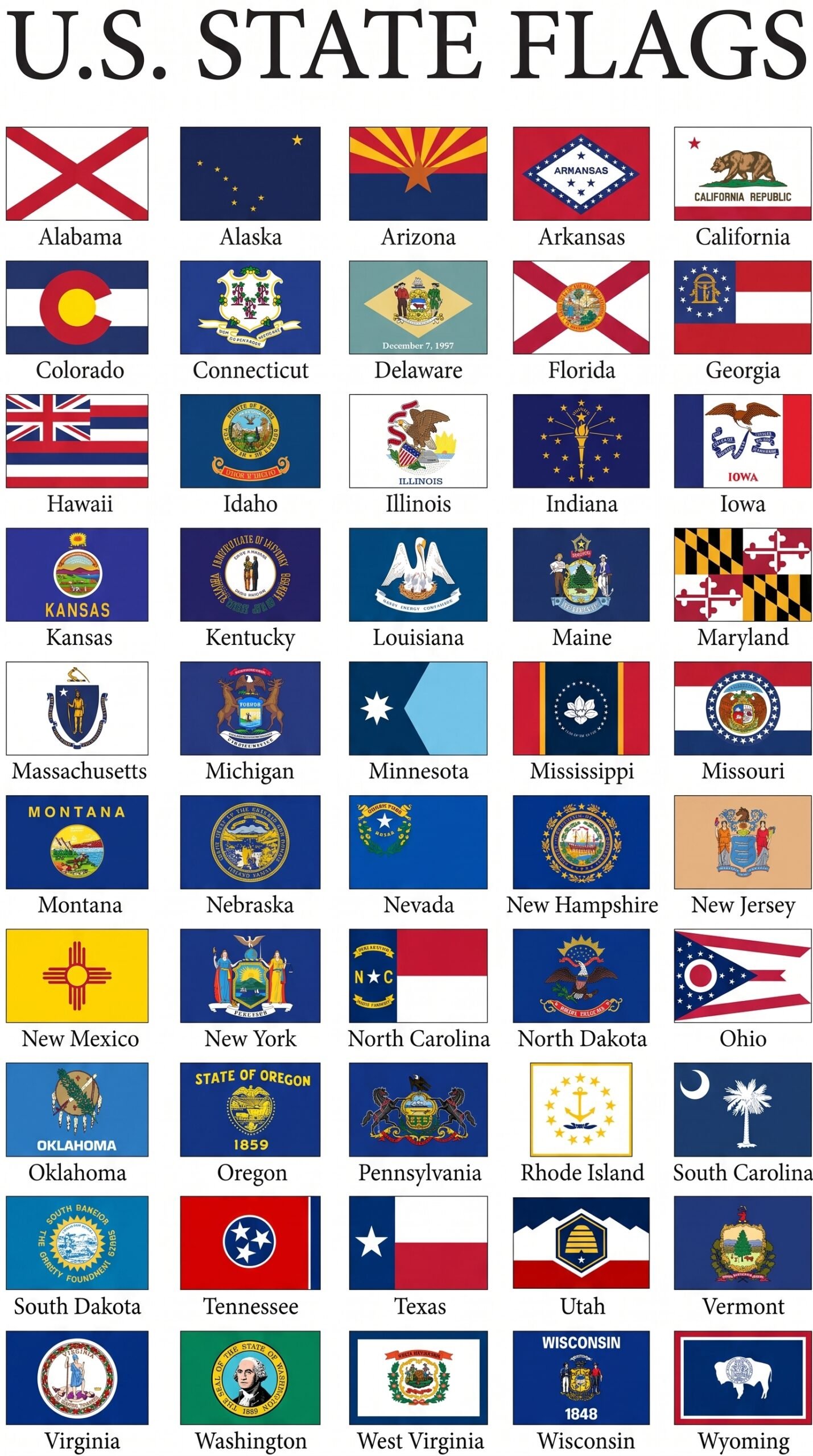 Make_image_4K_quality_2K_202607110810 American 50 State Flags Complete Set 5'x8' One of Each USA States - Image 1