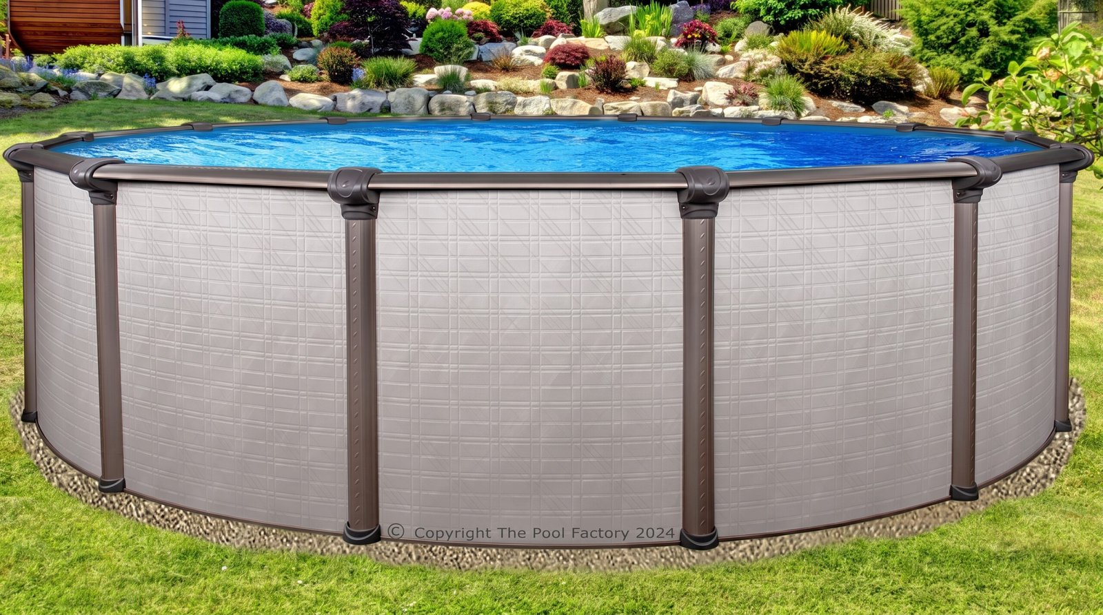 Round_pool_with_bronze_ledges_202607081237 27'x54" Round Melenia Above Ground Pool - Features Bronze Metallic Top Ledges - Image 1