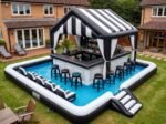 Large Size Inflatable Pool Bar Party Pool with Sofa & Seats Floating Pub - Image 2