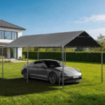 10x20ft Metal Carport Canopy with Galvanized Gable Roof