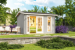 Technoflex Chic-Shed Banff 12.8 ft. W x 11.5 ft. D x 8.4 ft. H Solid Wood Shed with Double Door and Window