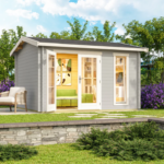 Technoflex Chic-Shed Banff 12.8 ft. W x 11.5 ft. D x 8.4 ft. H Solid Wood Shed with Double Door and Window
