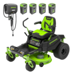 Greenworks 60V 42” Electric CrossoverZ Zero Turn Mower with 8 Ah Batteries and Dual Port Turbo Chargers