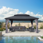 D Aluminum Patio Gazebo Purple Leaf 12 X 16