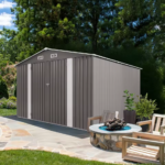 SUSUA10x12FT Outdoor Storage Shed Metal Garden Shed with Double Door Two Window Waterproof Tool Shed for Backyard Patio Lawn - Image 8