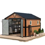 Outdoor oversized storage shed with locked windows for garden, backyard, patio, chicken coop