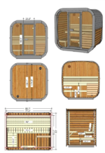 SaunaLife Model CL5G 4 Person Outdoor Cube Sauna - Image 4