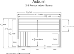 Auburn 2-3 Person Indoor Sauna – Compact & Stylish Door / 6kW KIP Smart Heater + Fenix - Image 12