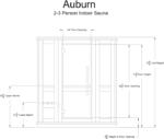 Auburn 2-3 Person Indoor Sauna – Compact & Stylish Door / 6kW KIP Smart Heater + Fenix - Image 11