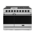 Thor Kitchen 48-Inch Gordon Ramsay Series Professional Gas Range with Pro-style Knobs in Black/Stainless Steel rsg48e