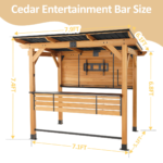 6 Ft. X 8 Ft. Cedar Wood Bar Gazebo With Countertop Shelves & TV Mount - Image 3
