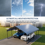 20x20 FT Heavy Duty Metal Carport - Galvanized Steel Frame & Roof, All-Weather & Snow Load Protection for Cars, SUVs, Trucks, RVs, Boats, UV Resistant - Image 6