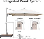 GRAND Patio 10x13 ft Patio Umbrella with Base Acrylic Outdoor Cantilever Aluminum Umbrella - Image 6