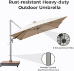GRAND Patio 10x13 ft Patio Umbrella with Base Acrylic Outdoor Cantilever Aluminum Umbrella - Image 4