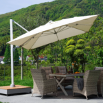 GRAND Patio 10x13 ft Patio Umbrella with Base Acrylic Outdoor Cantilever Aluminum Umbrella - Image 2