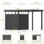 7x7 Metal Storage Shed with 7x7 Covered Porch - Image 15
