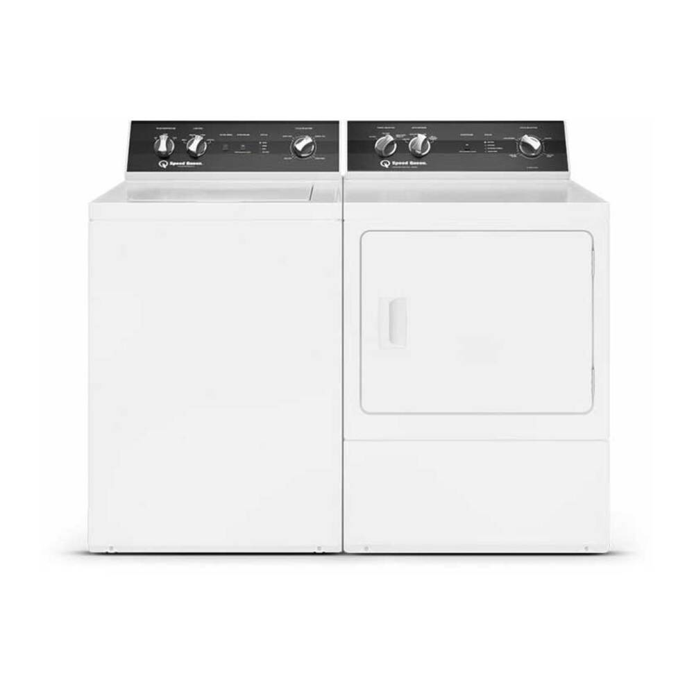 download (30) Speed Queen Top Load Laundry Pair with TR3006WN 26 inch Top Load Washer and DR3004WE 27-inch Electric Dryer - Image 1