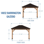 Backyard Discovery Barrington Cedar Wood Gazebo 12 x10 - Image 11