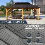 Outdoor Spruce Wood Gazebo with Galvanized Steel Hardtop COVERONICS Size: 10.01 FT. H x 20 FT. W x 12 FT. D - Image 3