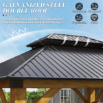 Outdoor Spruce Wood Gazebo with Galvanized Steel Hardtop COVERONICS Size: 10.01 FT. H x 20 FT. W x 12 FT. D - Image 7
