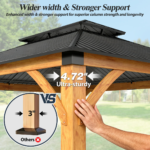 Outdoor Spruce Wood Gazebo with Galvanized Steel Hardtop COVERONICS Size: 10.01 FT. H x 20 FT. W x 12 FT. D - Image 11