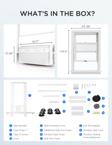 Midea 12,000 BTU Smart Inverter U-Shaped Window Air Conditioner maw12w1qwt - Image 6