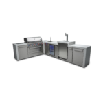 Outdoor Kitchen Signature Series 11 Piece Cabinet Set Gas Platinum Grill NewAge Products Wall Finish